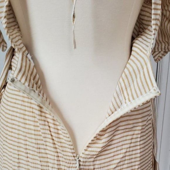 Faithfull the Brand Cream and Tan Striped Midi Dress - Picture 10 of 13